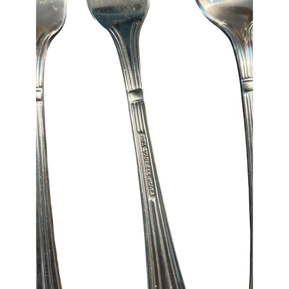 Estia ESI17 Stainless Flatware Set Of 8 With Animal bear Pattern silver disconti - Picture 5 of 5